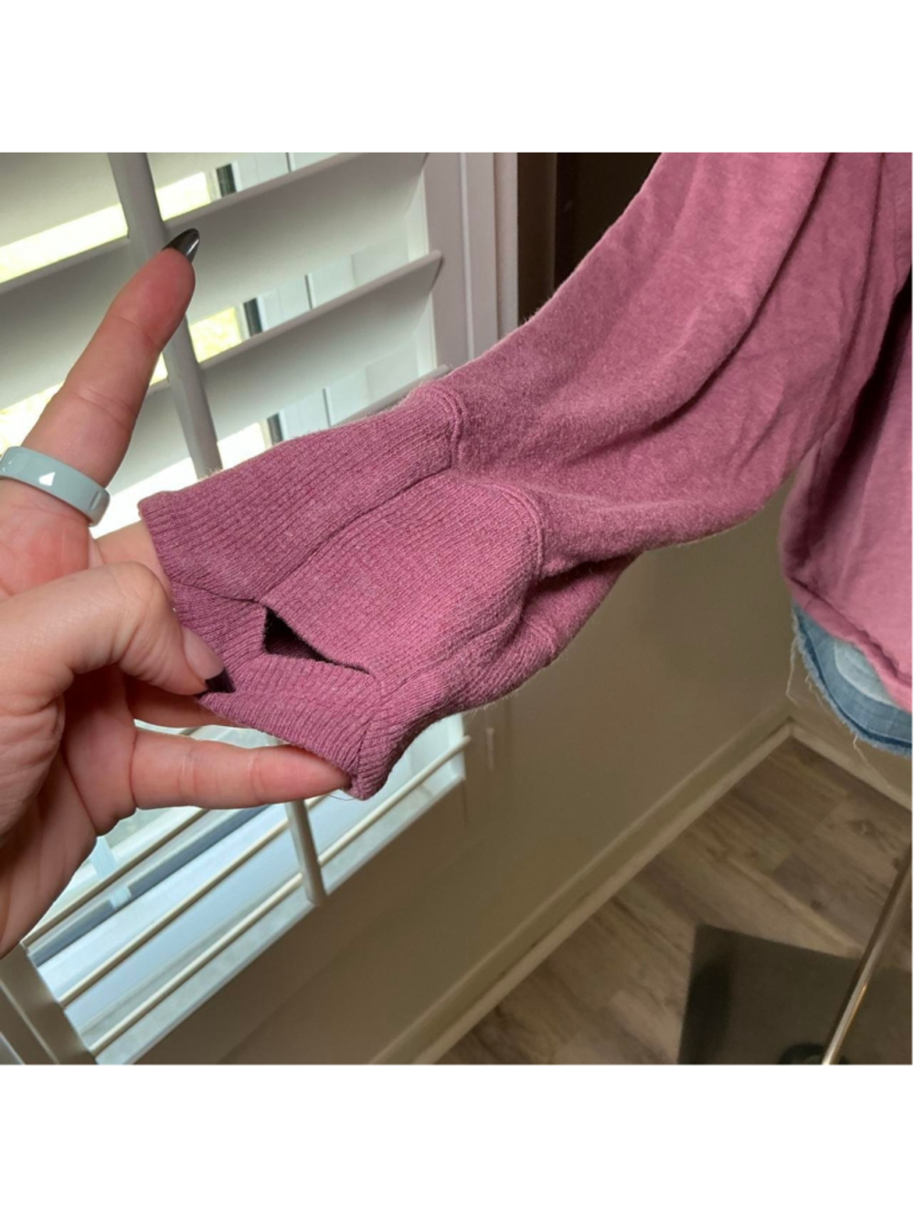 Athleta 2X Mauve Pink Oversized Drawstring Hem Long Sleeve Top - Picture 4 of 6